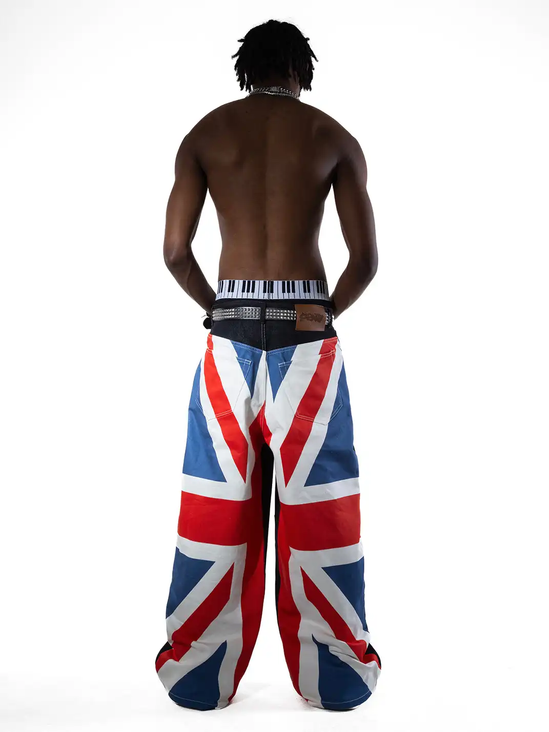 ArtByTastybabe | Original Denim Union Jack Print Double-Knee Carpenter Jeans