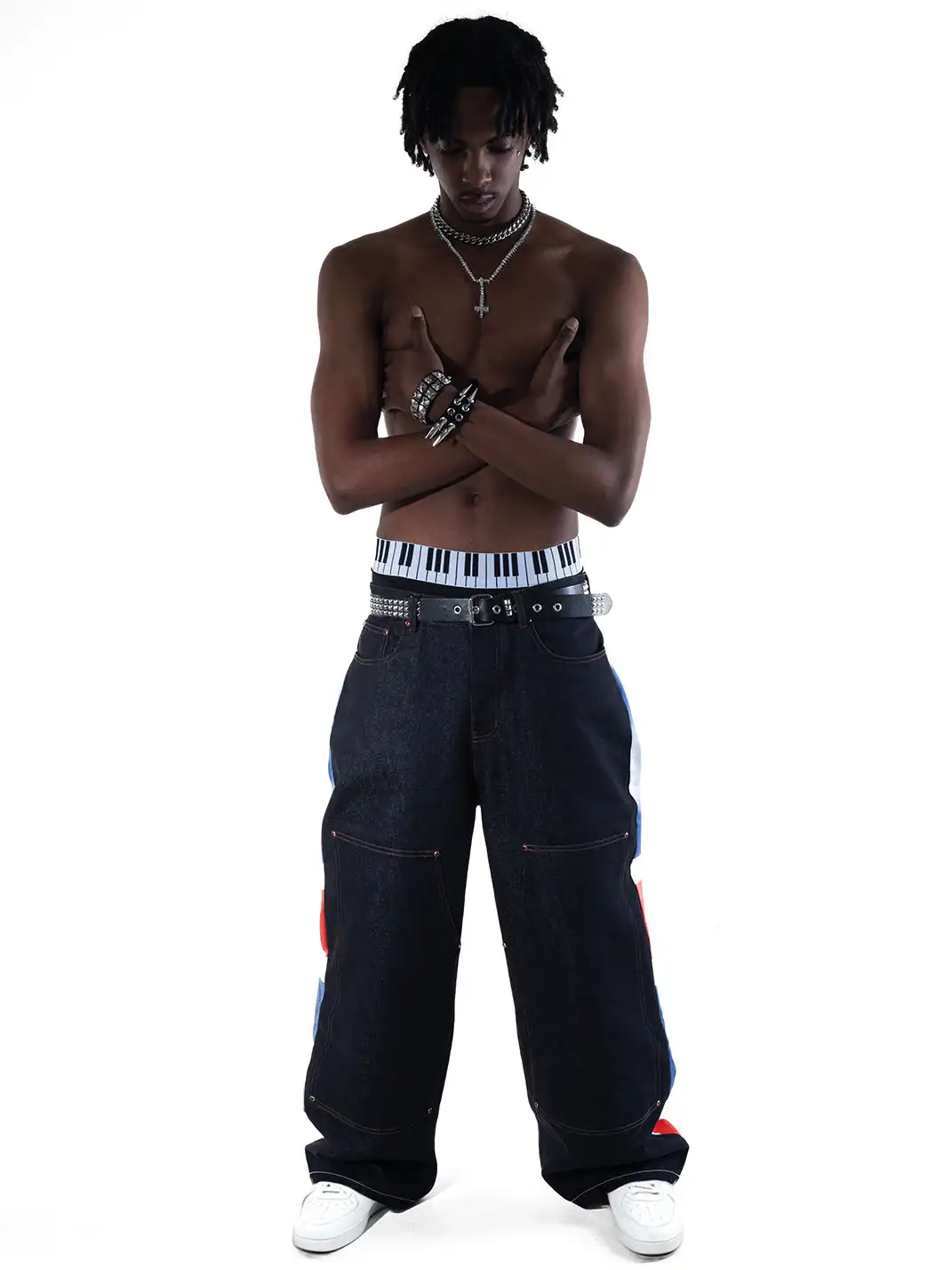 ArtByTastybabe | Original Denim Union Jack Print Double-Knee Carpenter Jeans
