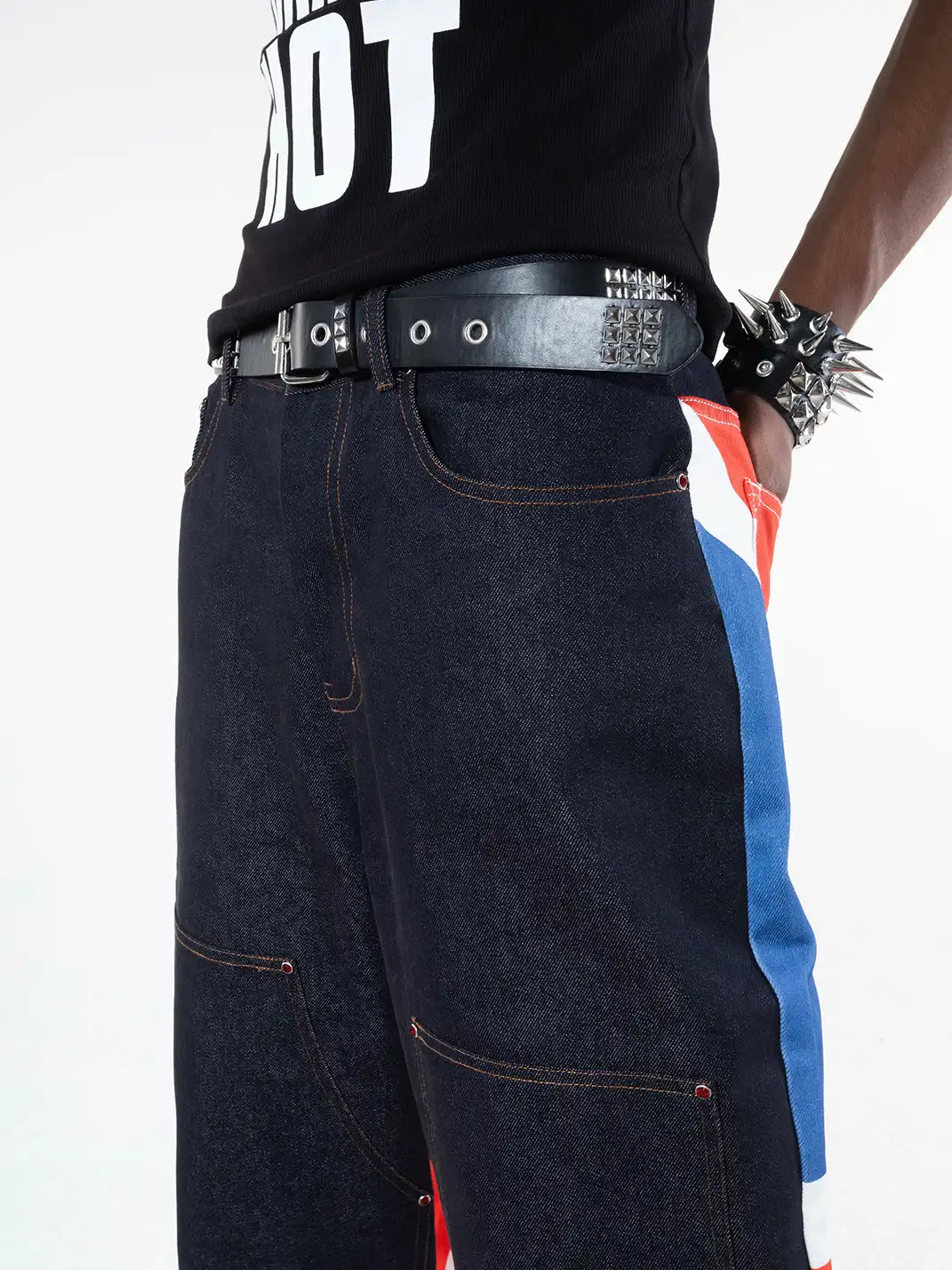 ArtByTastybabe | Original Denim Union Jack Print Double-Knee Carpenter Jeans