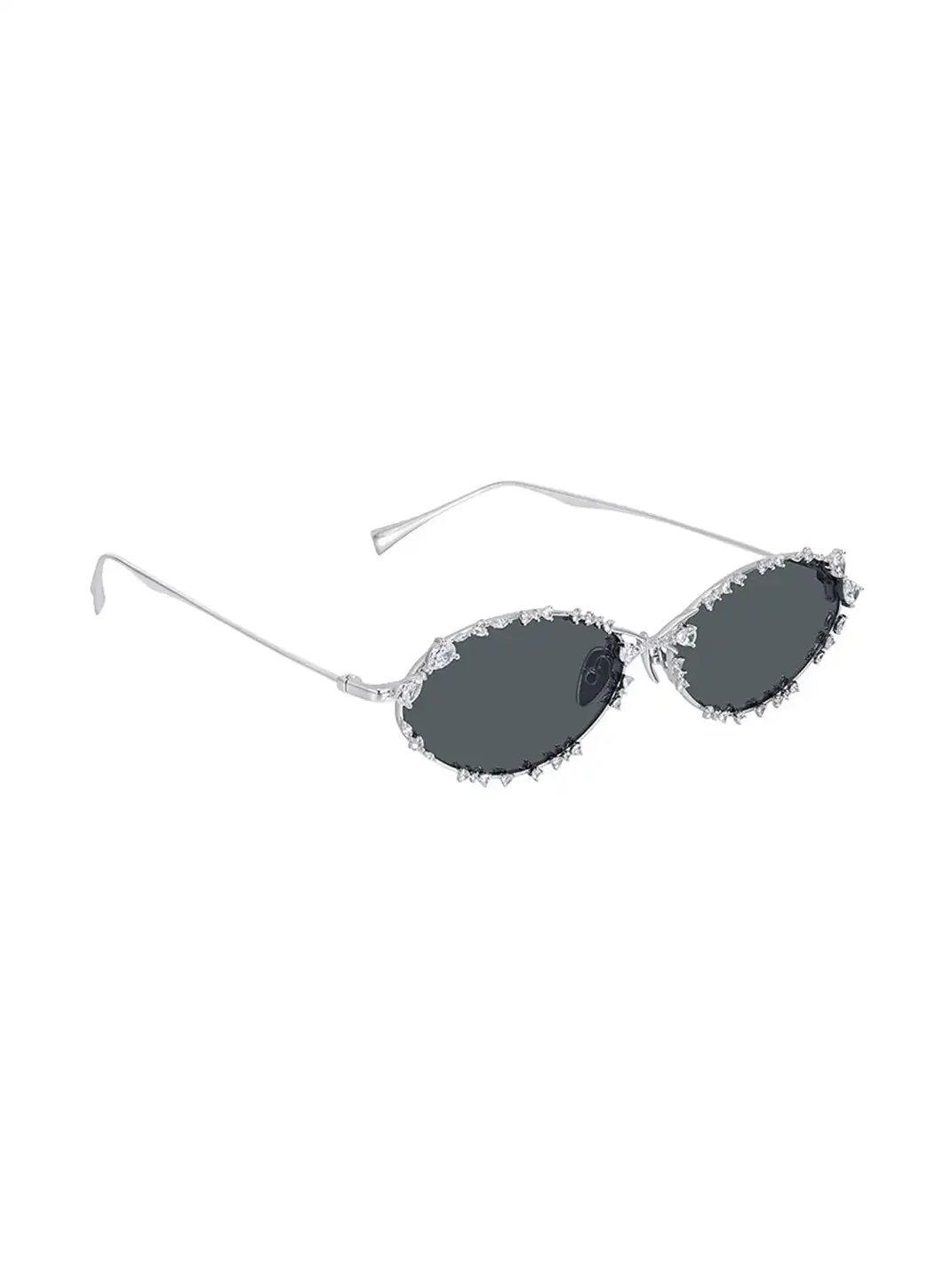 YVMIN | Rhinestone Encrusted Metal Frame Gemstone Sunglasses