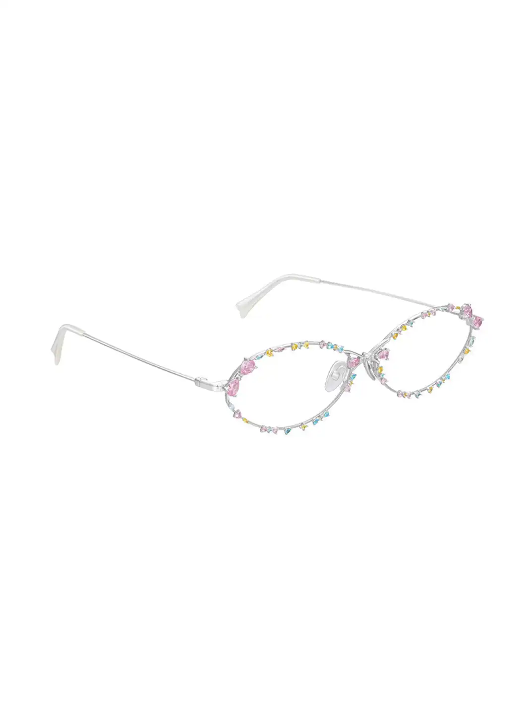 YVMIN | Rhinestone Encrusted Metal Frame Gemstone Sunglasses