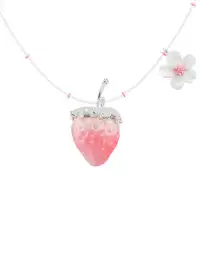 YVMIN | Alternating Bead Strawberry Flower Pendant Clavicle Necklace