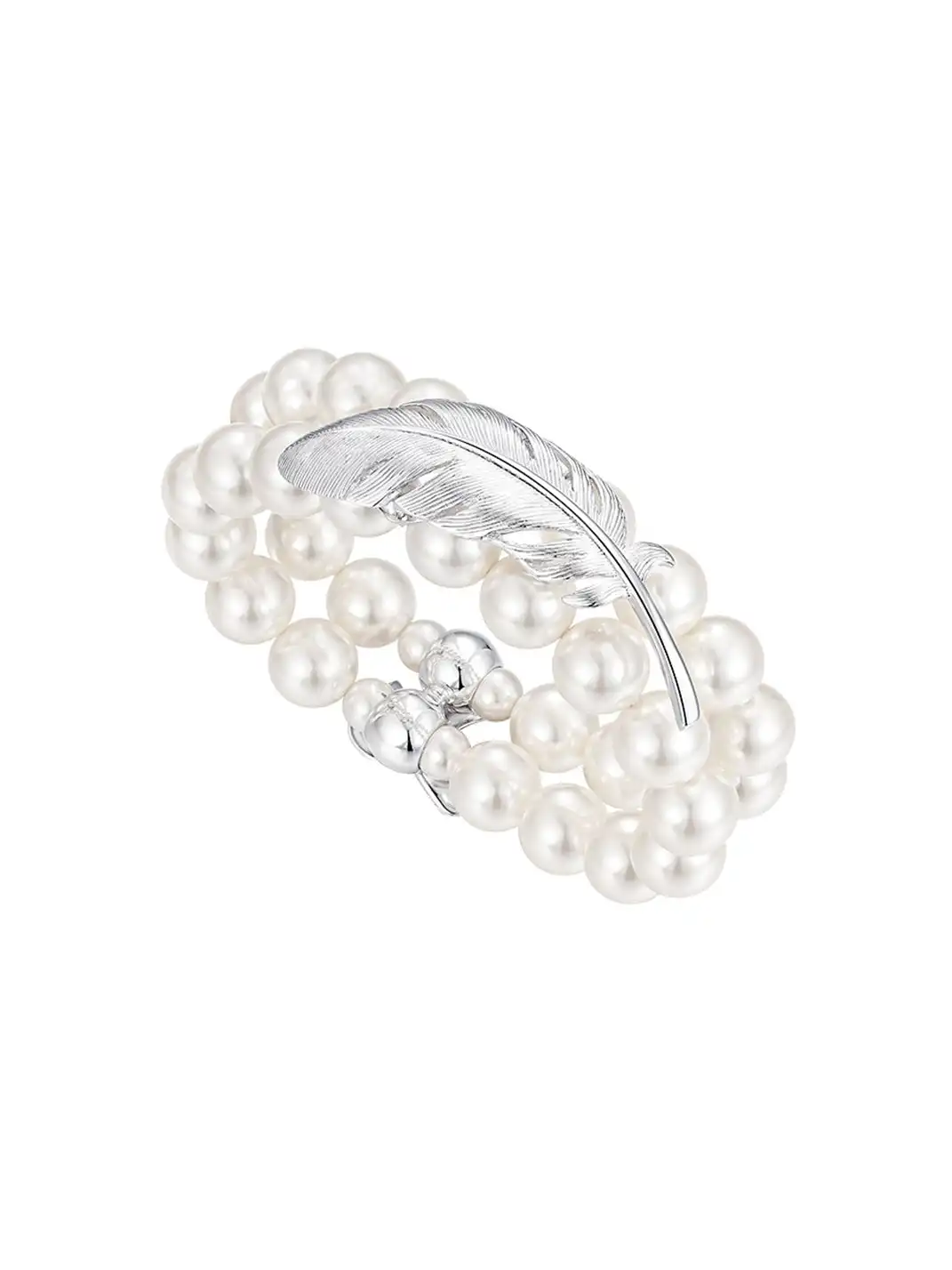 YVMIN | Double Layer Feather Pearl Bracelet & Bangle