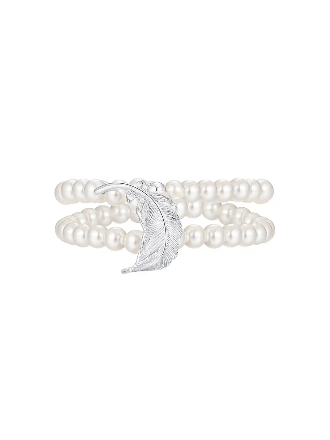 YVMIN | Double Layer Feather Pearl Bracelet & Bangle