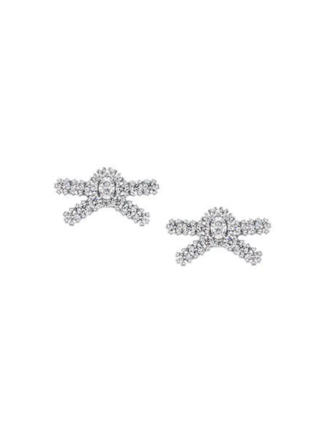 YVMIN | Full Paved Gemstone Bow Stud Earrings & Clip-On Earrings