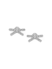 YVMIN | Full Paved Gemstone Bow Stud Earrings & Clip-On Earrings