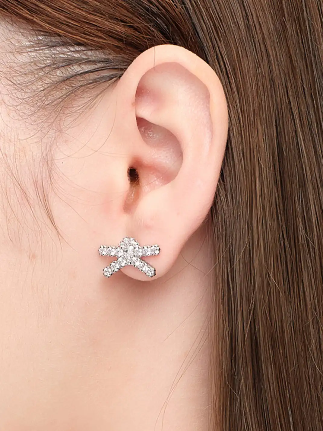 YVMIN | Full Paved Gemstone Bow Stud Earrings & Clip-On Earrings