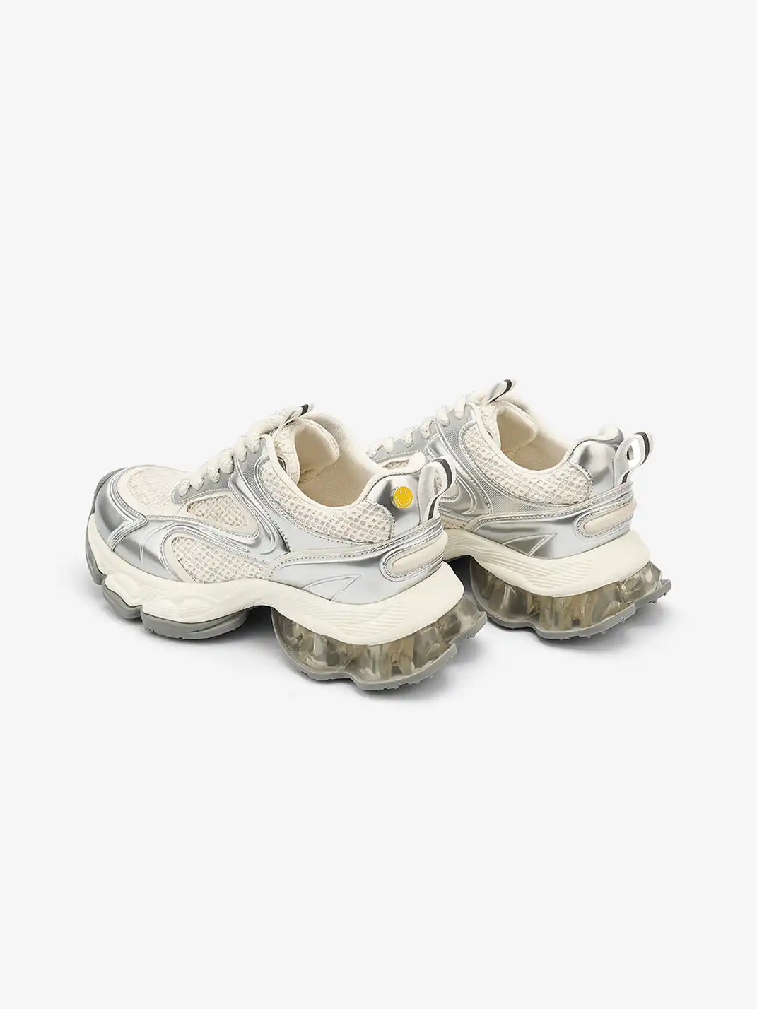 SMILEY | Metallic Mesh Air Cushion Platform Dad Sneakers