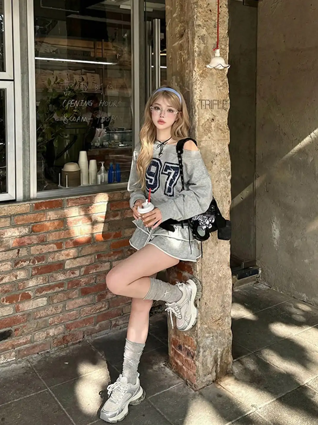 SMILEY | Metallic Mesh Air Cushion Platform Dad Sneakers