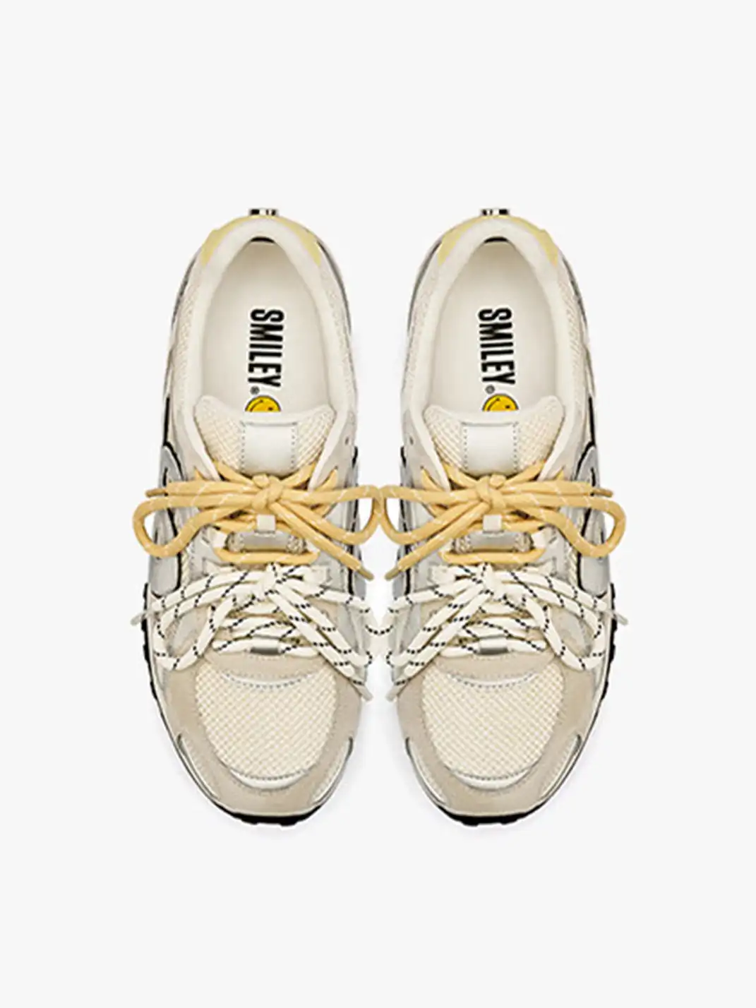 SMILEY | Mesh Suede Panel Retro Running Sneakers