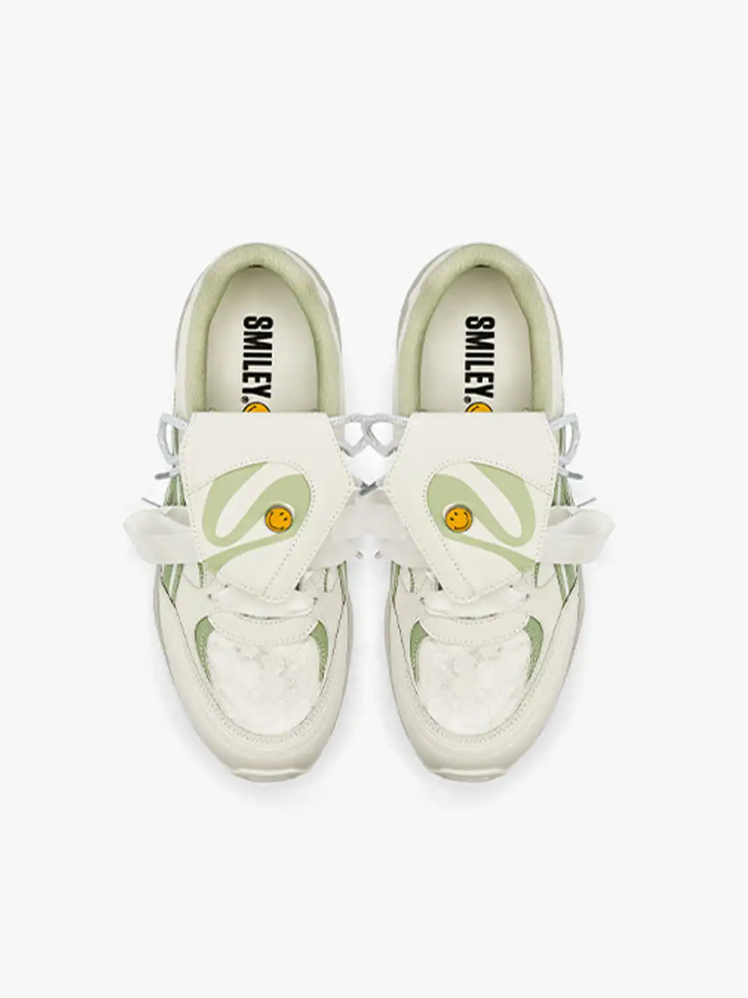 SMILEY | Metallic Lace Ribbon Lace-Up Retro Sneakers