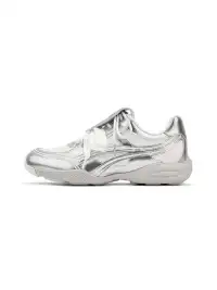 SMILEY | Metallic Lace Ribbon Lace-Up Retro Sneakers