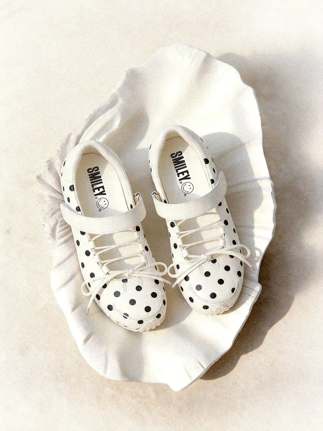 SMILEY | Polka Dot Bow Ballet Flats