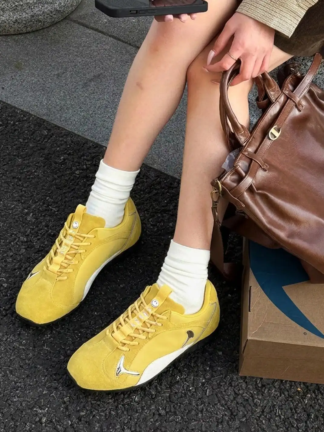 SMILEY | Color Block Suede Retro Racing Sneakers
