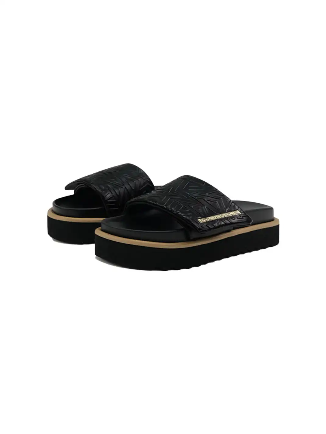 KAALIXTO | Embossed Logo Platform Slide Sandals