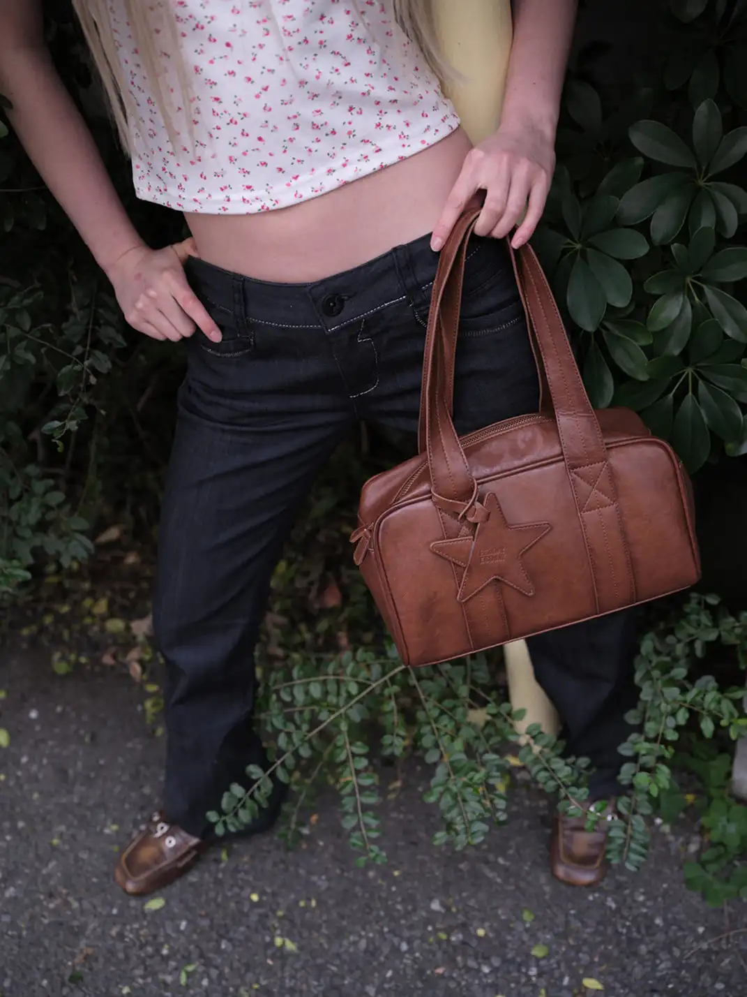 ECODAY | Slouchy Brown Buckle Square Toe Loafers