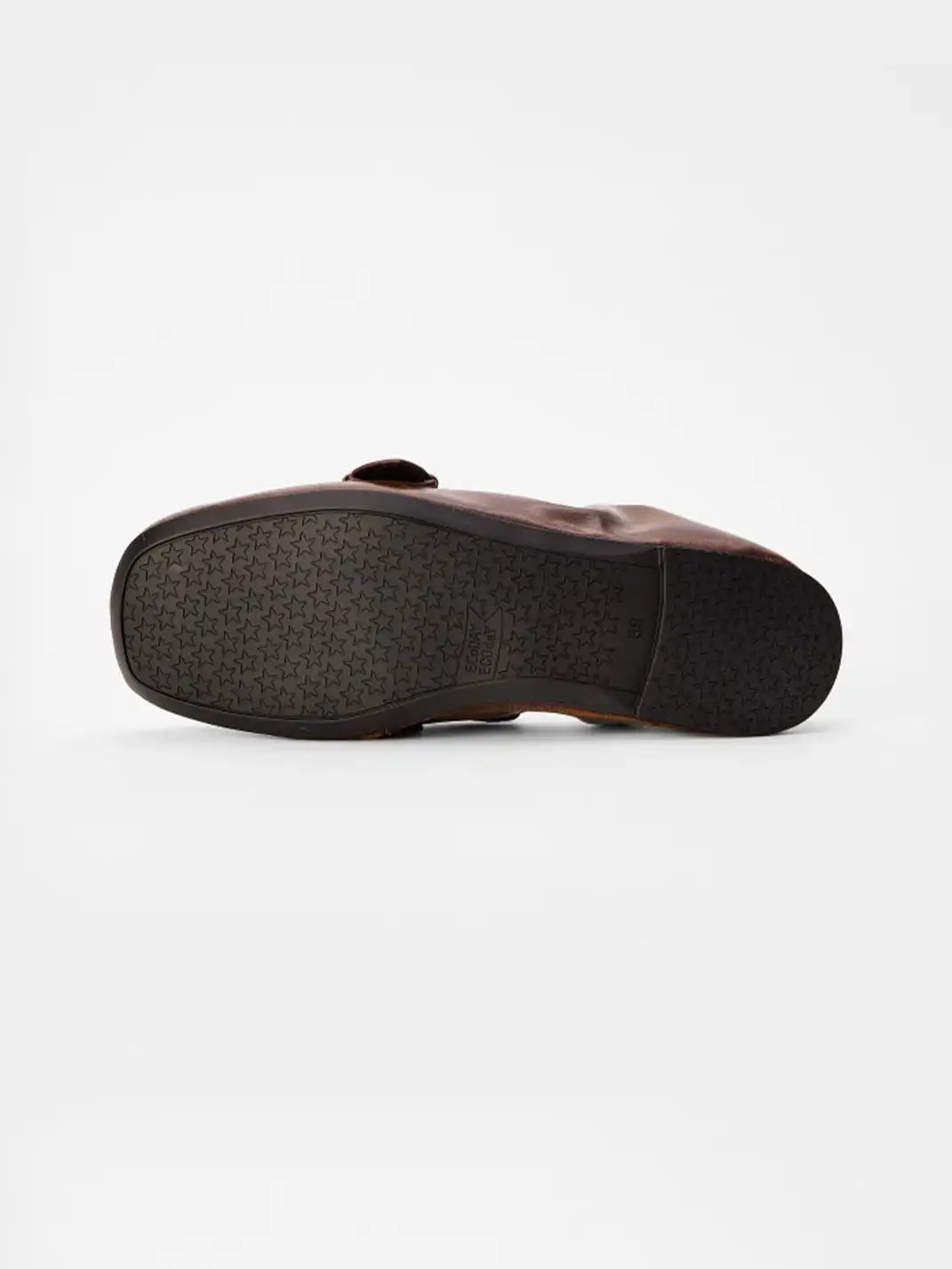 ECODAY | Slouchy Brown Buckle Square Toe Loafers