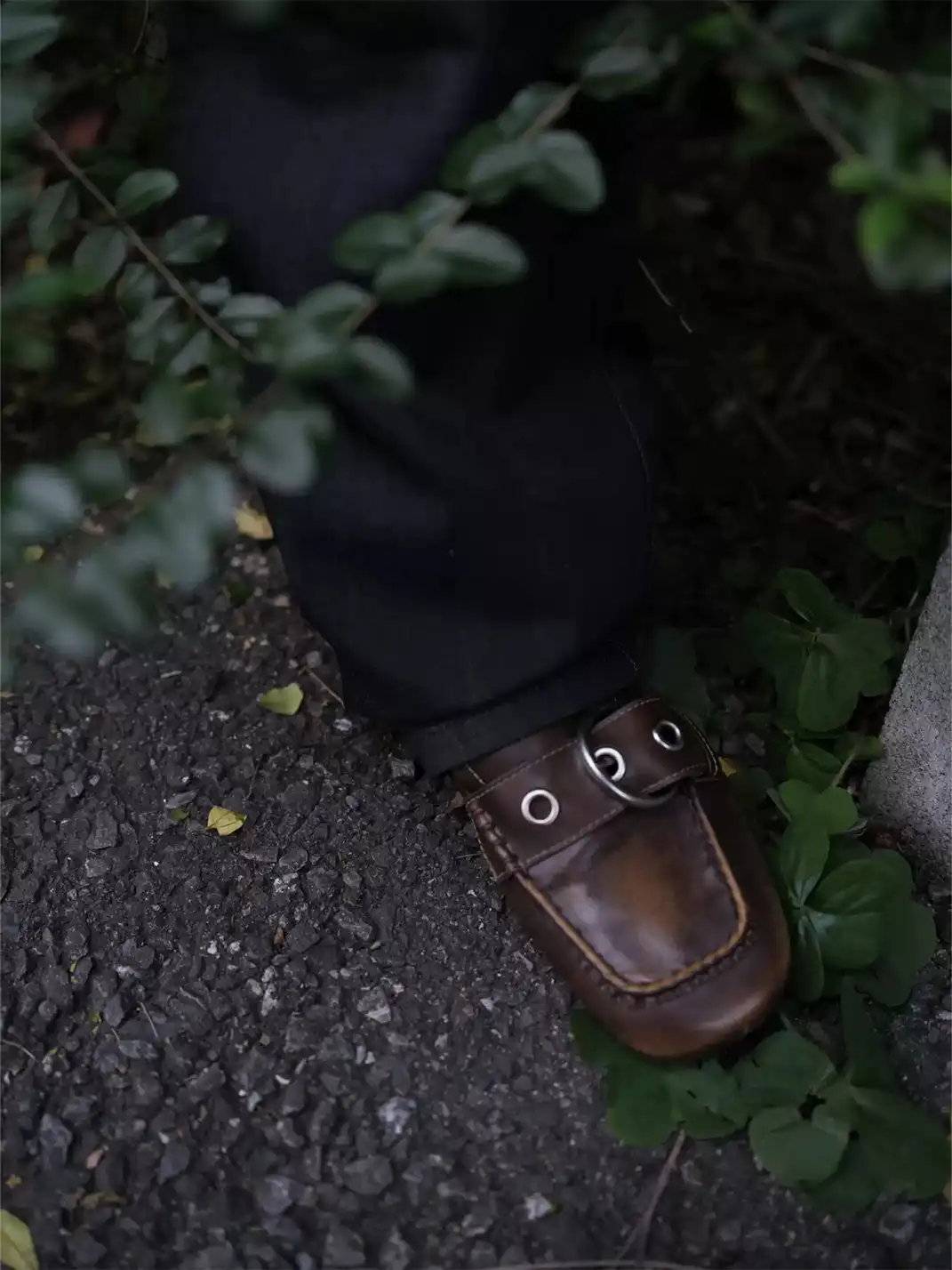 ECODAY | Slouchy Brown Buckle Square Toe Loafers
