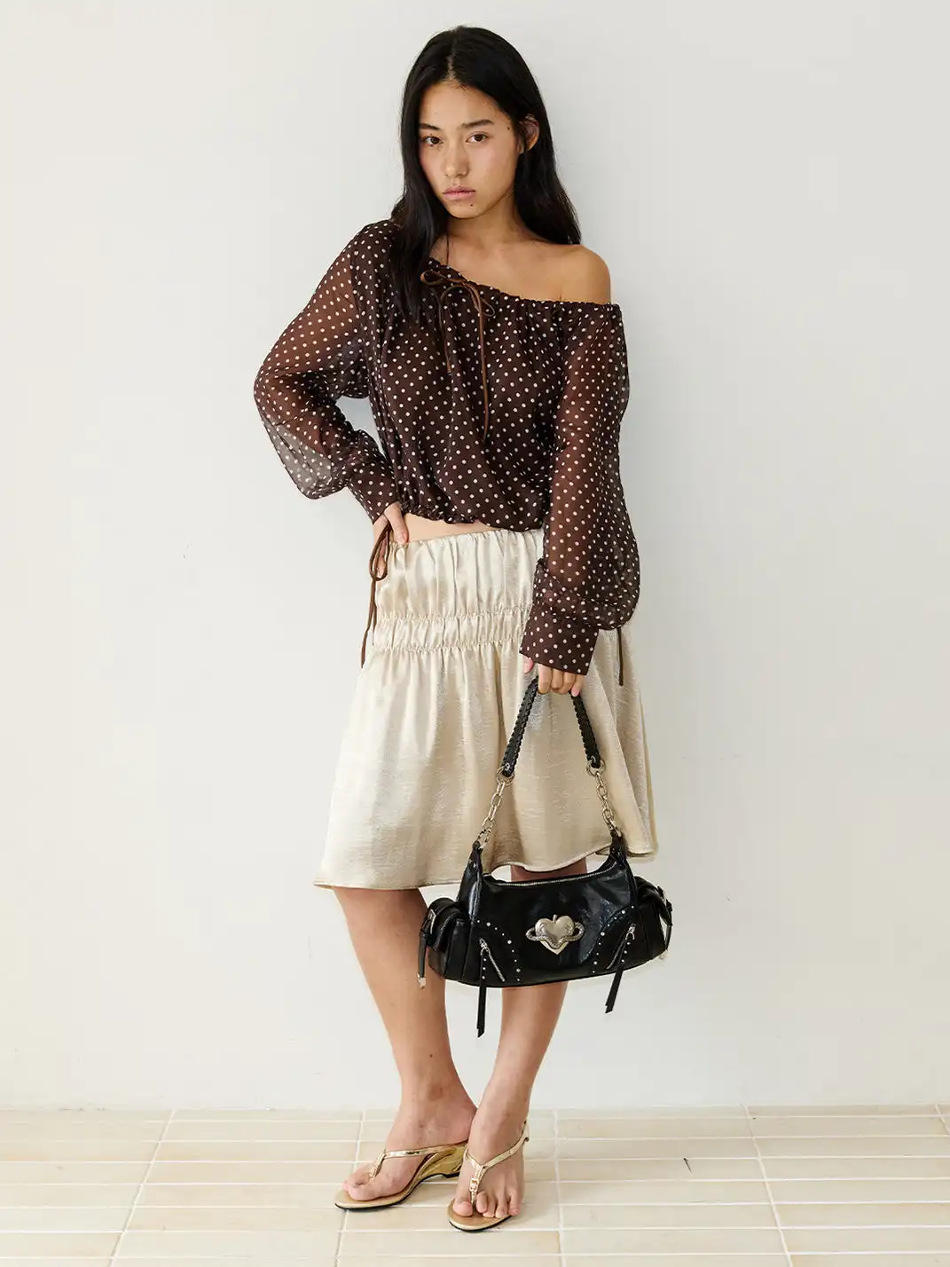 VFVF | Leopard Print Heart Snake Hardware Chain Underarm Shoulder Bag