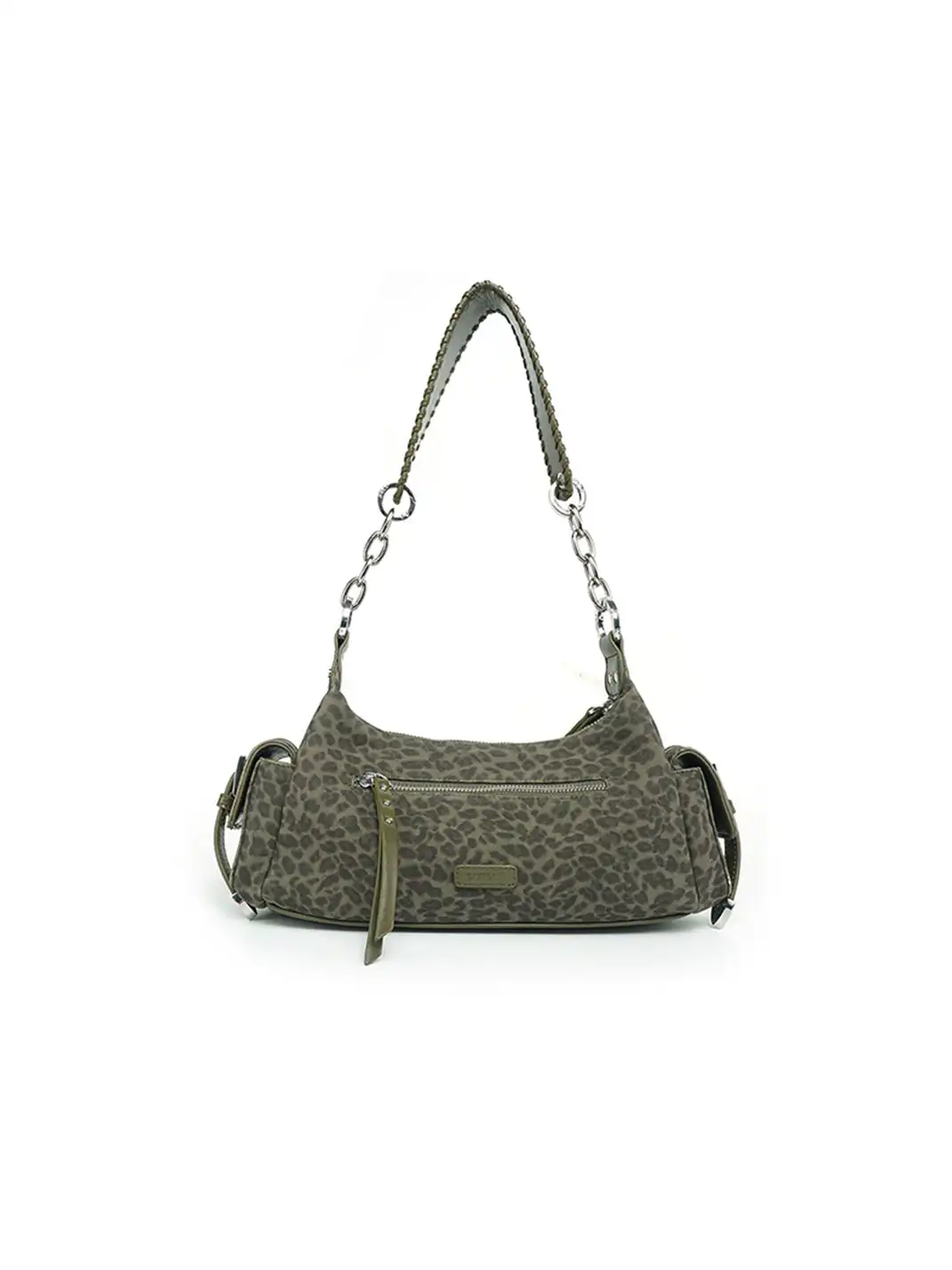 VFVF | Leopard Print Heart Snake Hardware Chain Underarm Shoulder Bag
