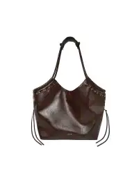 VFVF | Eyelet Drawstring Large Capacity Leather Tote Shoulder Bag