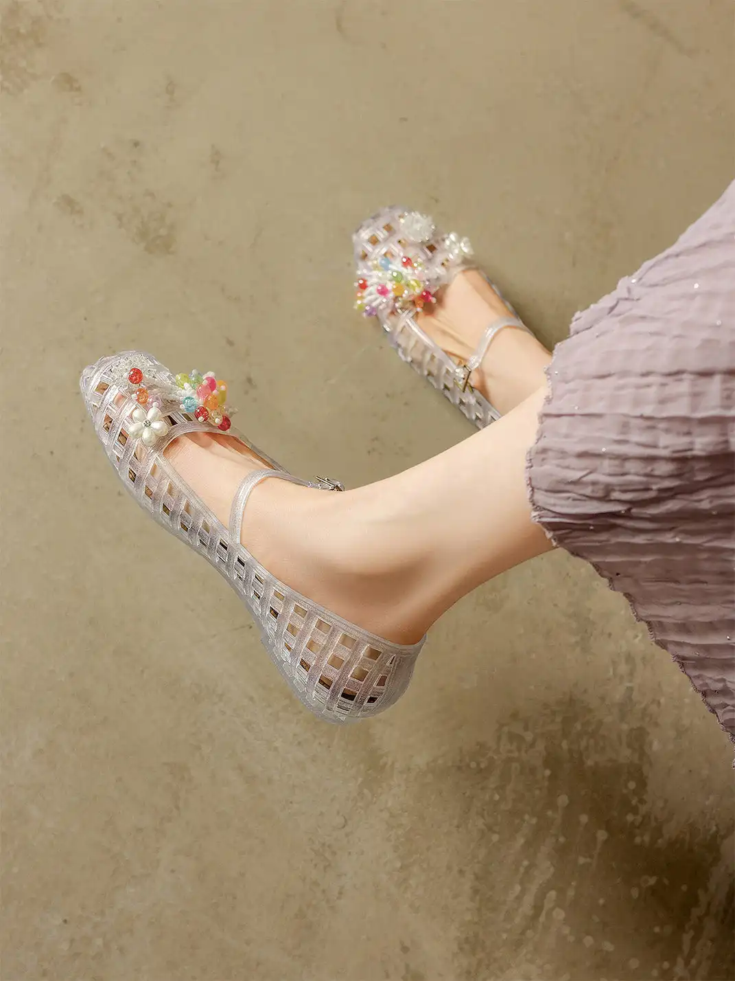 Agsdon | Hollow Crystal Sandals