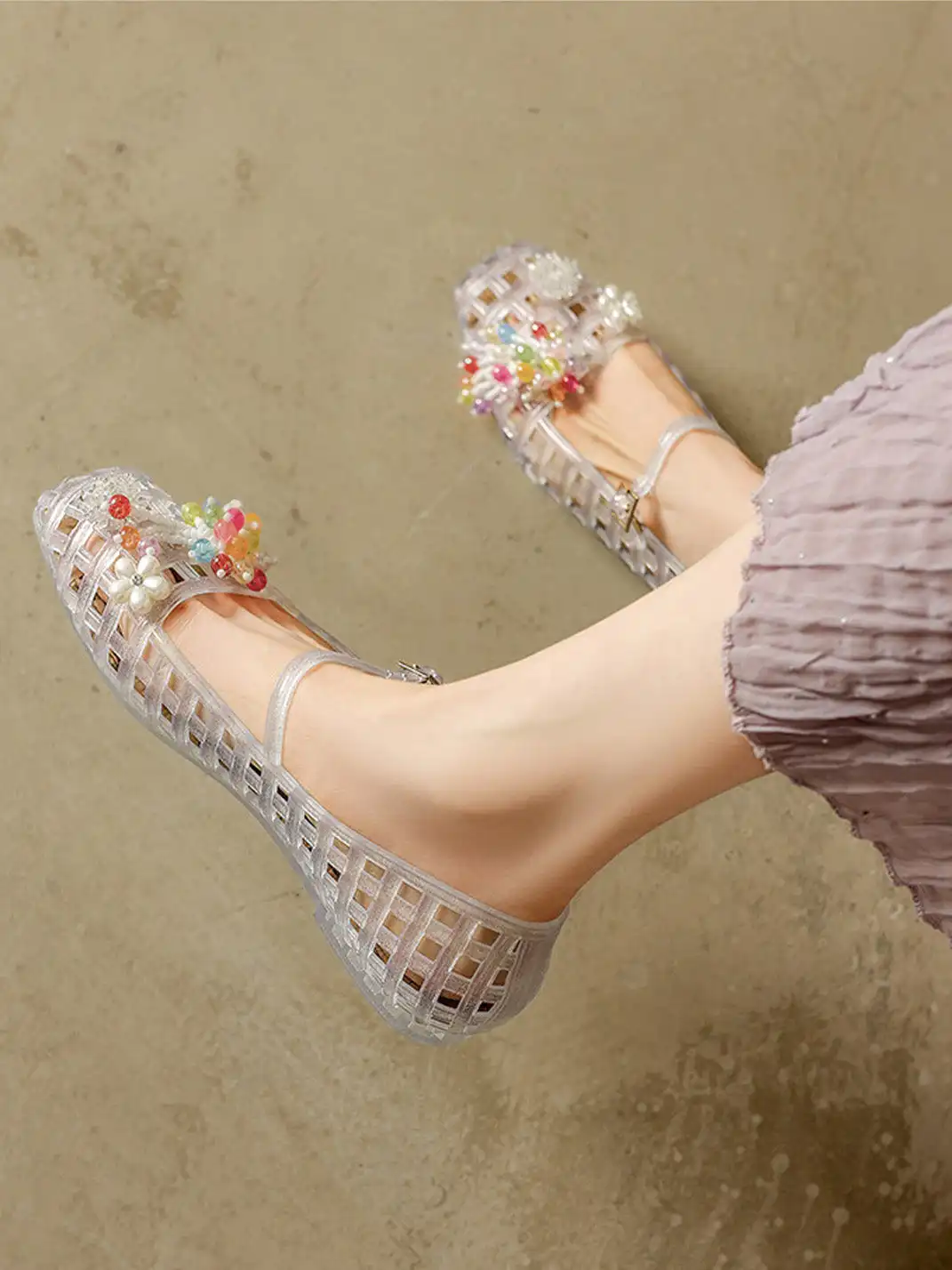 Agsdon | Hollow Crystal Sandals