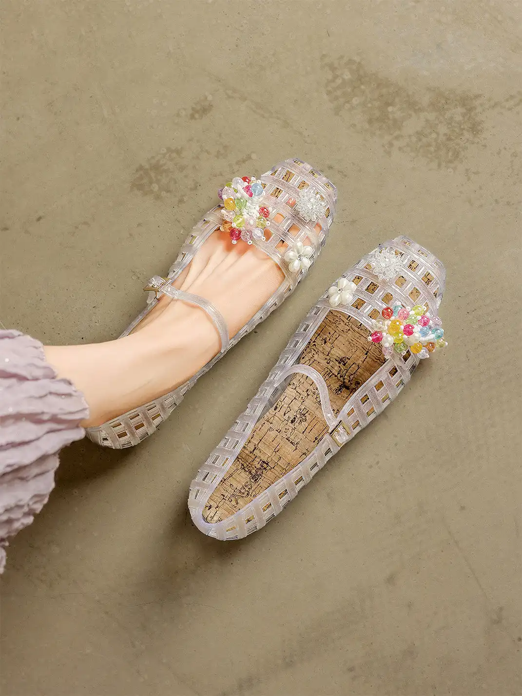 Agsdon | Hollow Crystal Sandals