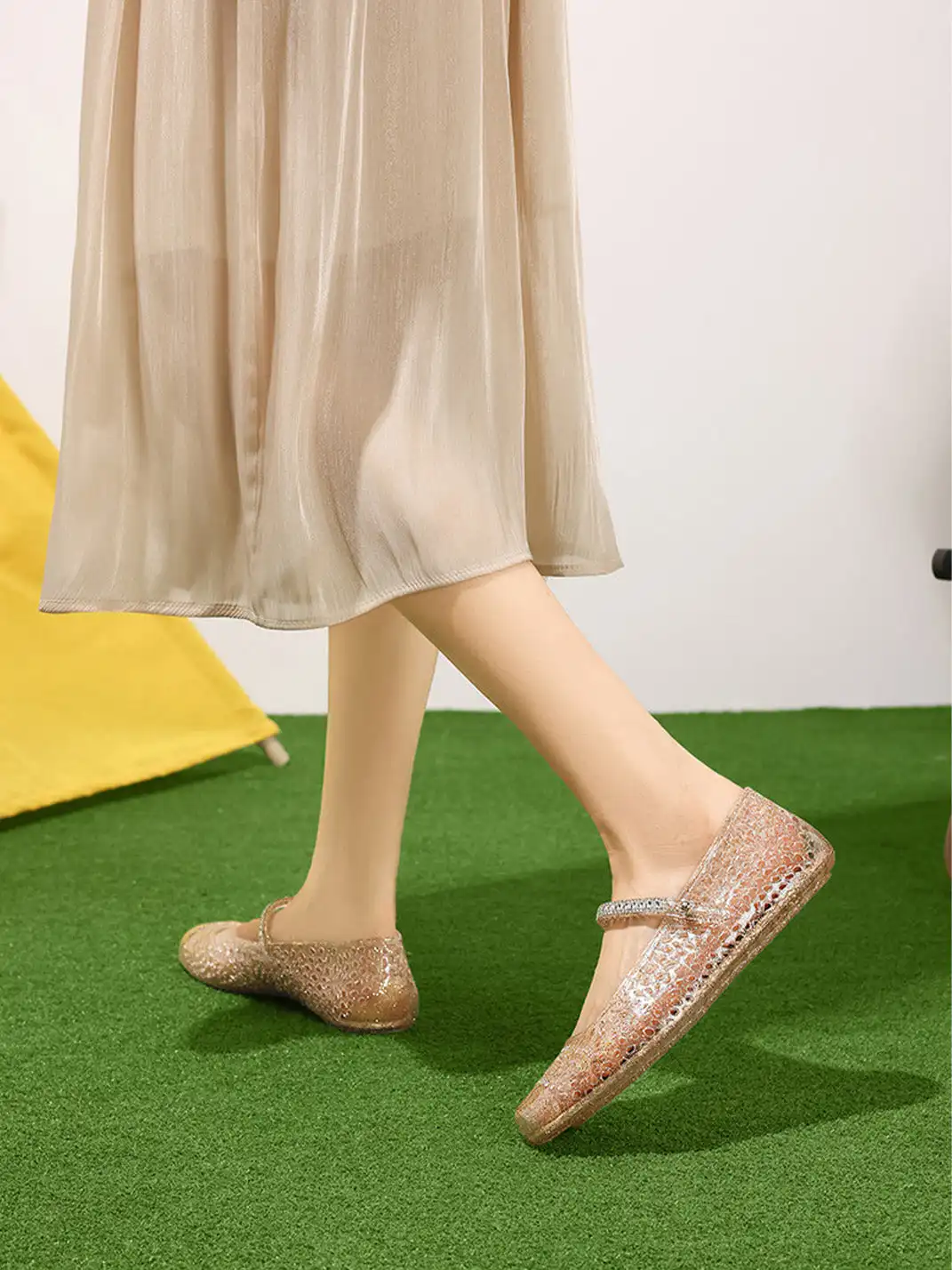 Agsdon | Hollow Crystal Mary Jane Sandals