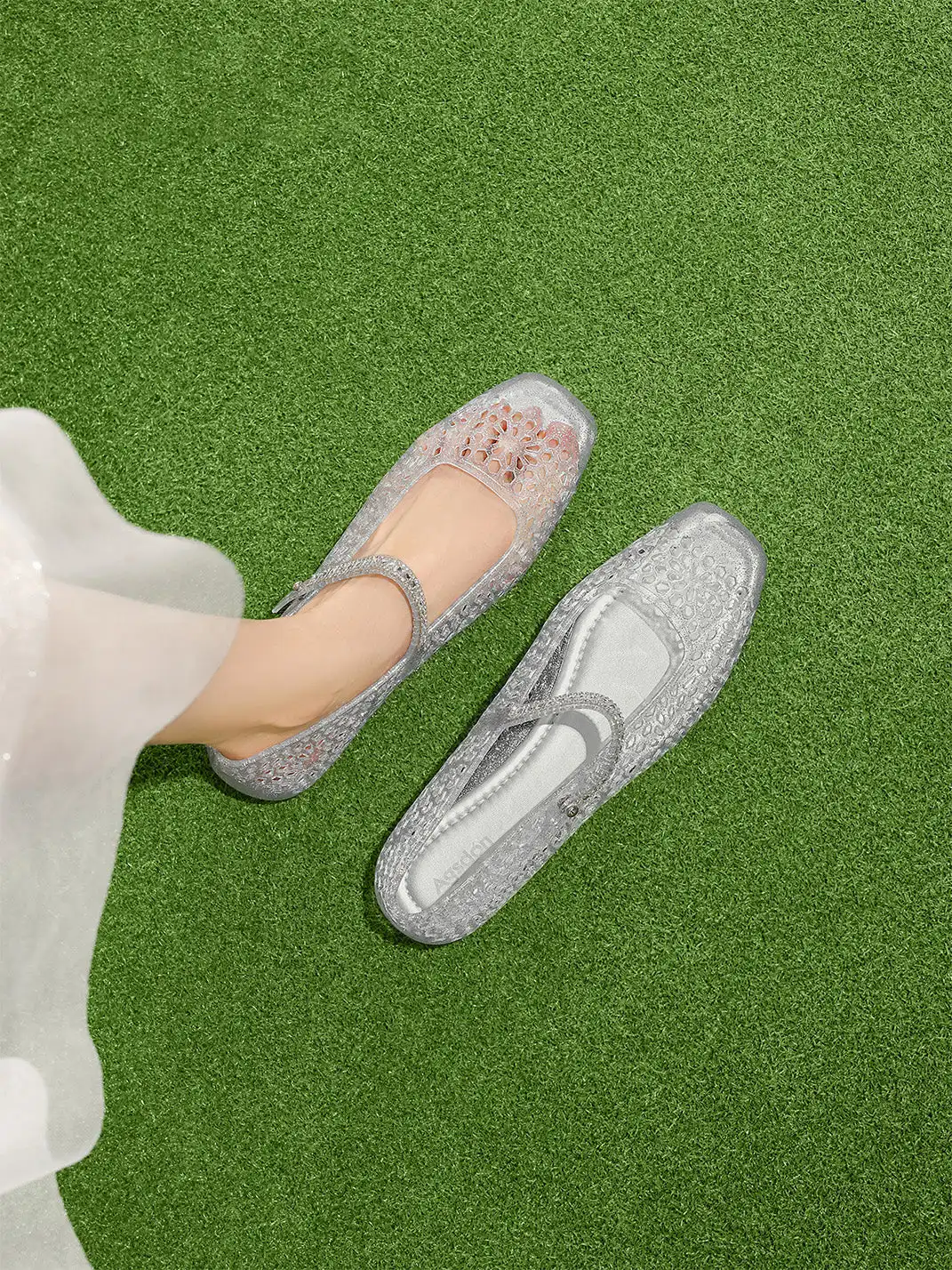 Agsdon | Hollow Crystal Mary Jane Sandals