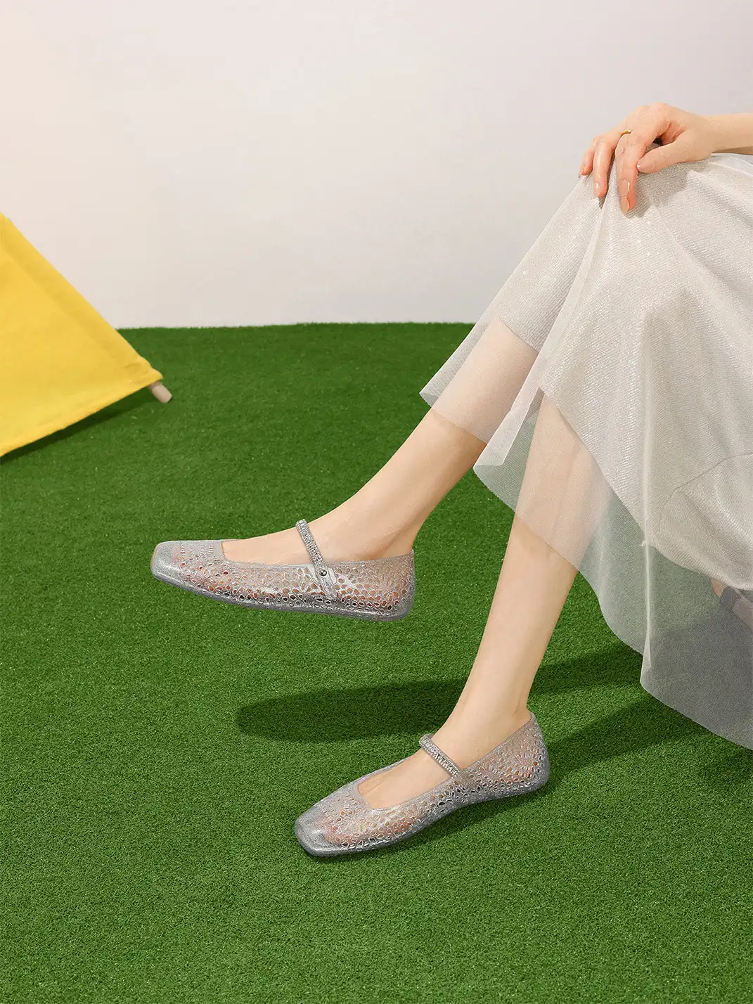 Agsdon | Hollow Crystal Mary Jane Sandals