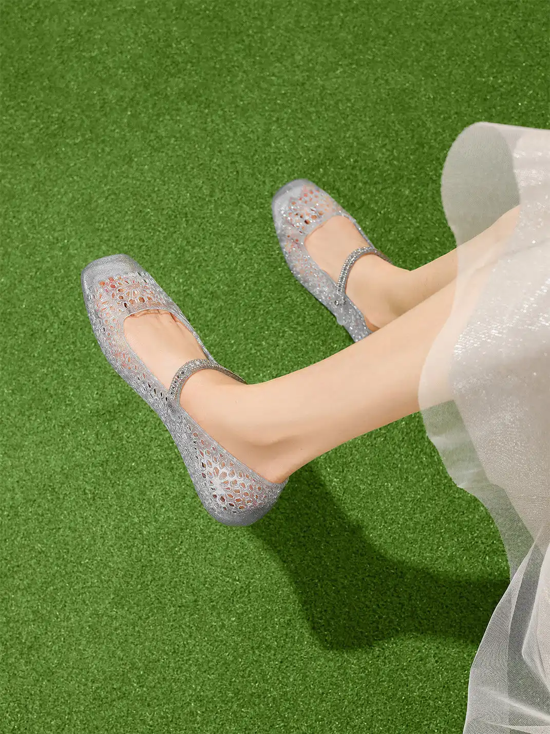 Agsdon | Hollow Crystal Mary Jane Sandals