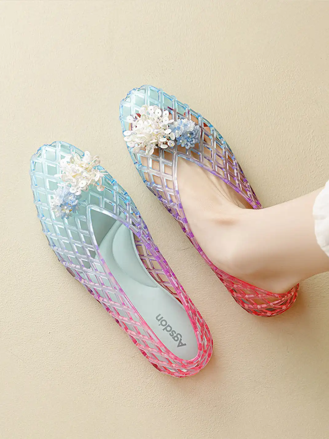Agsdon | Gradient Hollow Jelly Flats