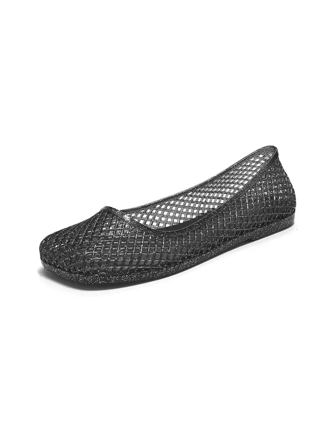 Agsdon | Glitter Mesh Jelly Flats