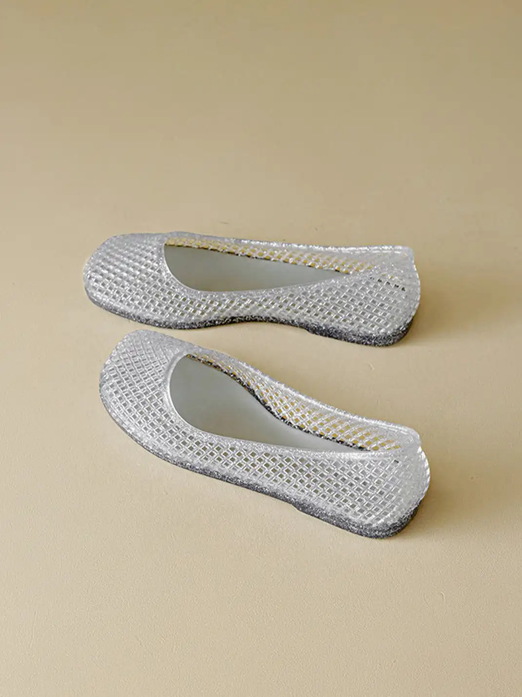 Agsdon | Glitter Mesh Jelly Flats