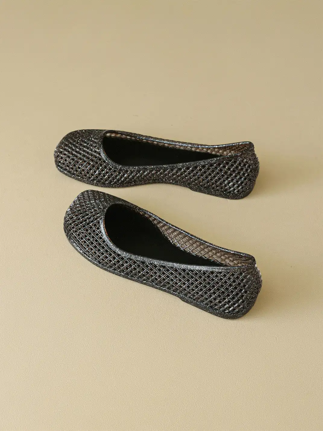 Agsdon | Glitter Mesh Jelly Flats