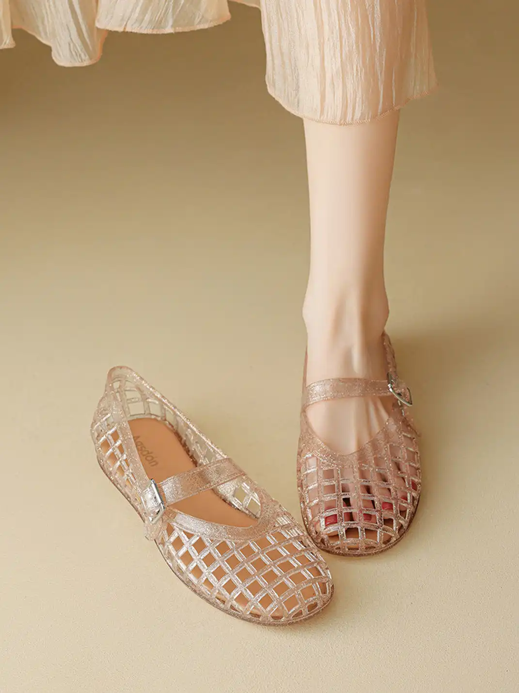 Agsdon | Glitter Hollow Mary Jane Flats