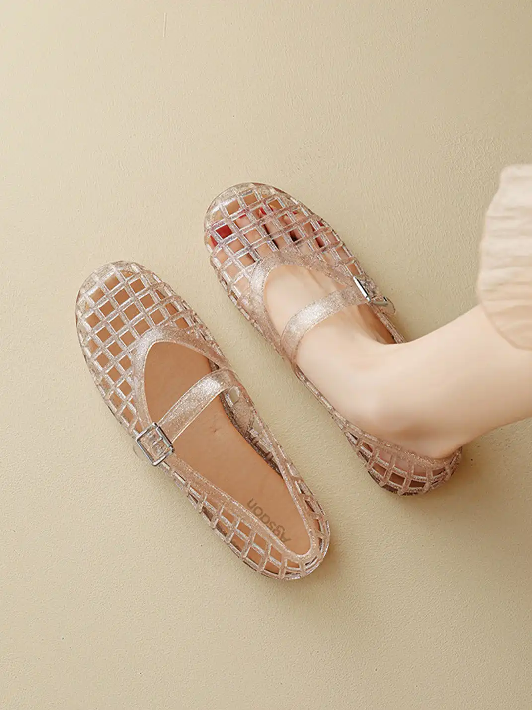 Agsdon | Glitter Hollow Mary Jane Flats