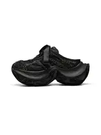 XMZY | Rhinestone Design Platform Closed Toe Slippers
