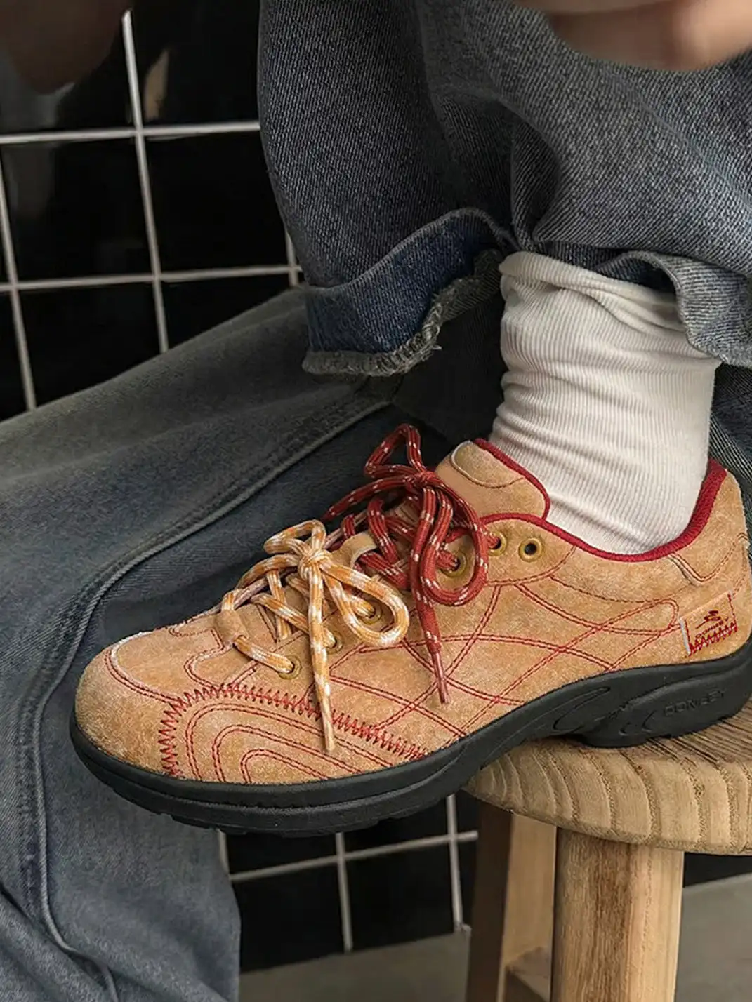 Mule Donkey | Retro Contrast Stitch Chunky Walking Sneakers