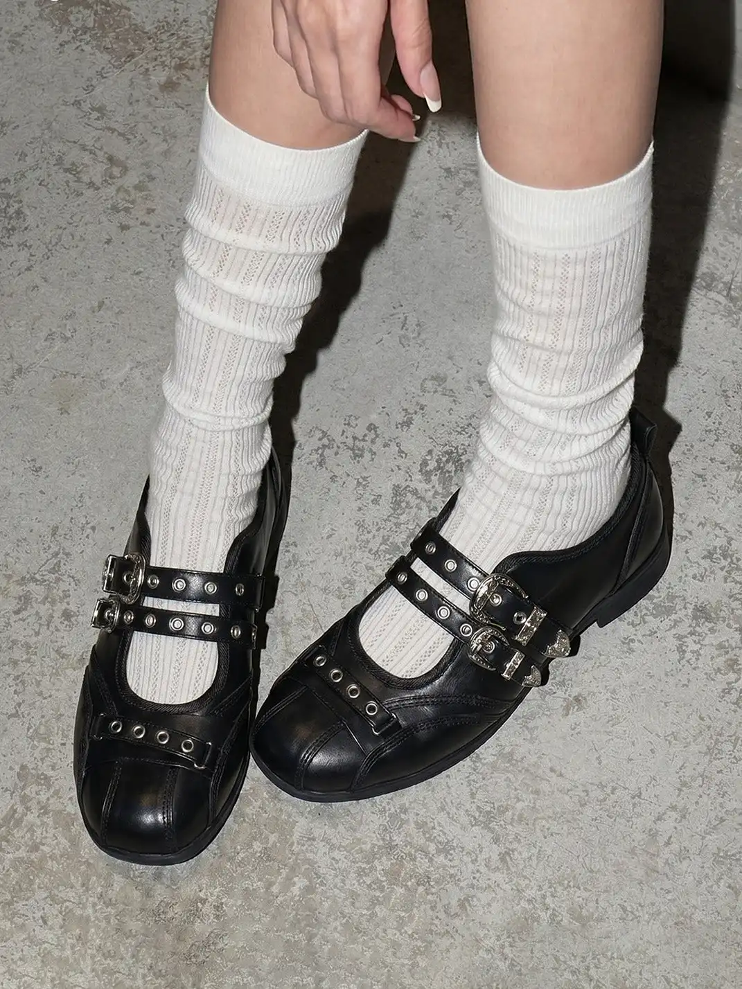 Mule Donkey | Shallow Cut Punk Flat Mary Jane Shoes