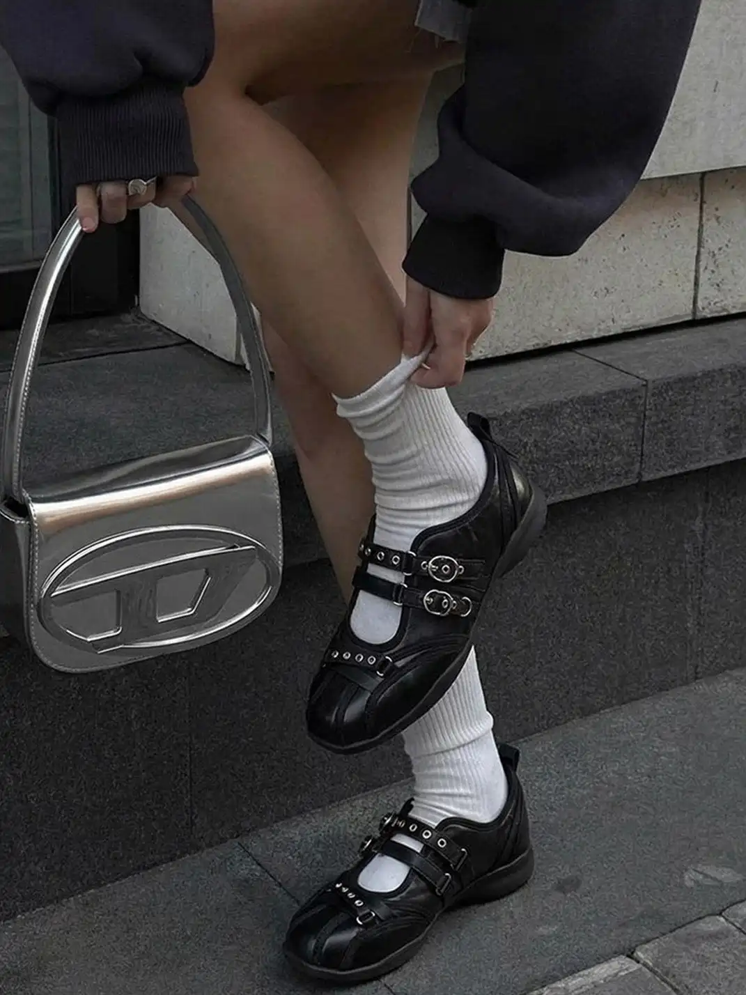 Mule Donkey | Shallow Cut Punk Flat Mary Jane Shoes