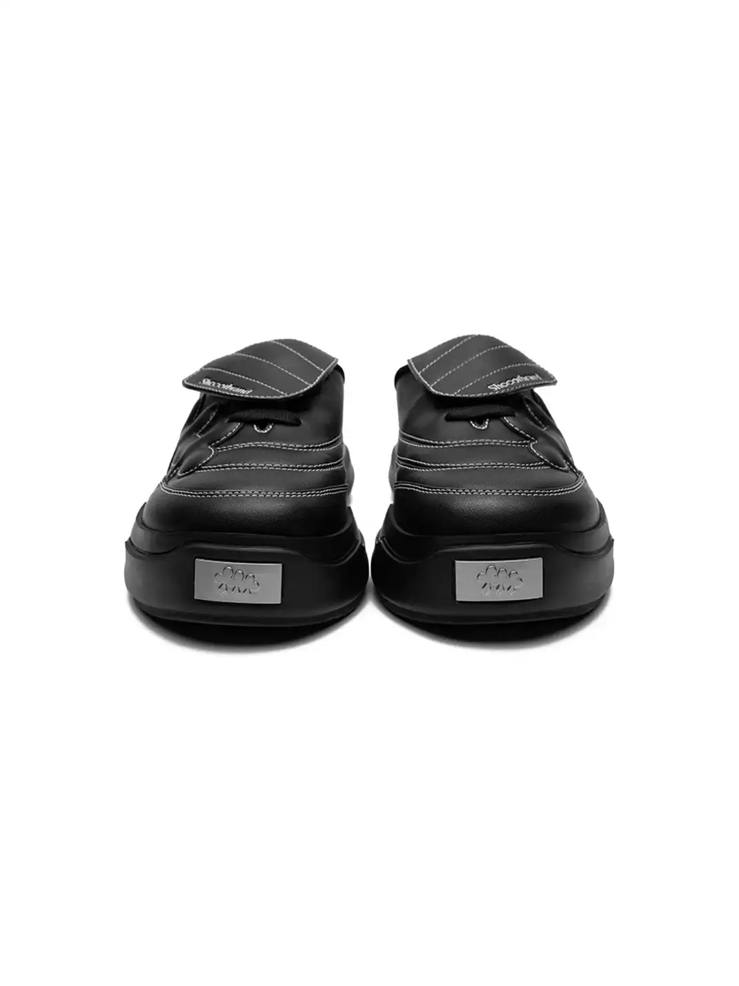 SHOOT BRAND | Stitch Detail Chunky Platform Backless Slip On Mule Shoes