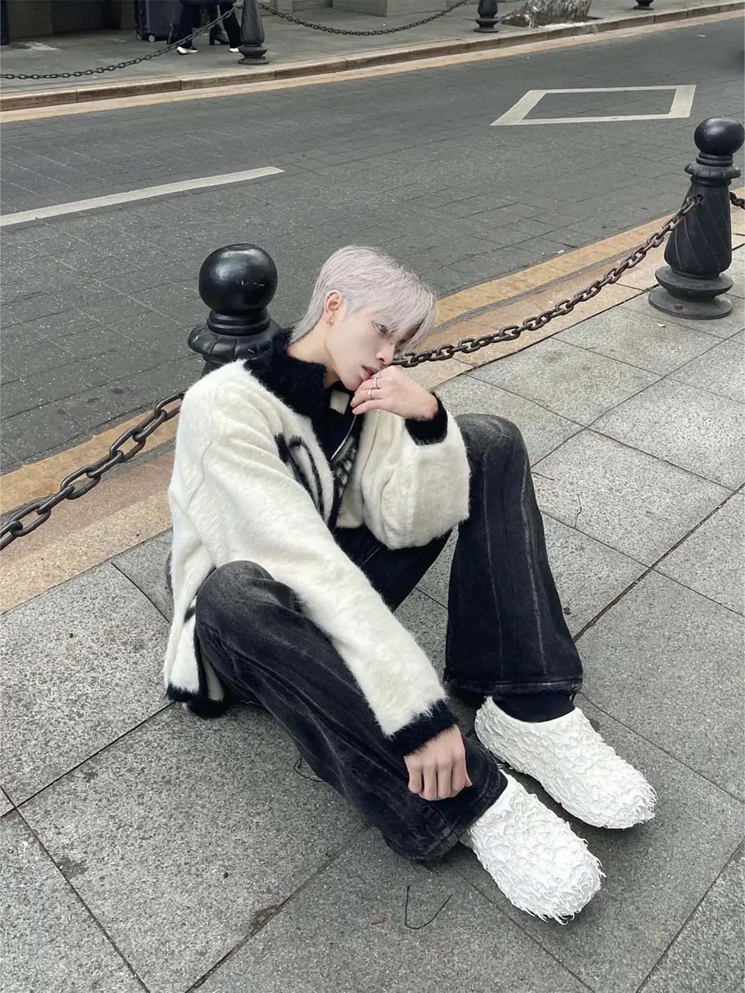 BR | Grunge Thorn Textured Chunky Platform Slip On Shoes