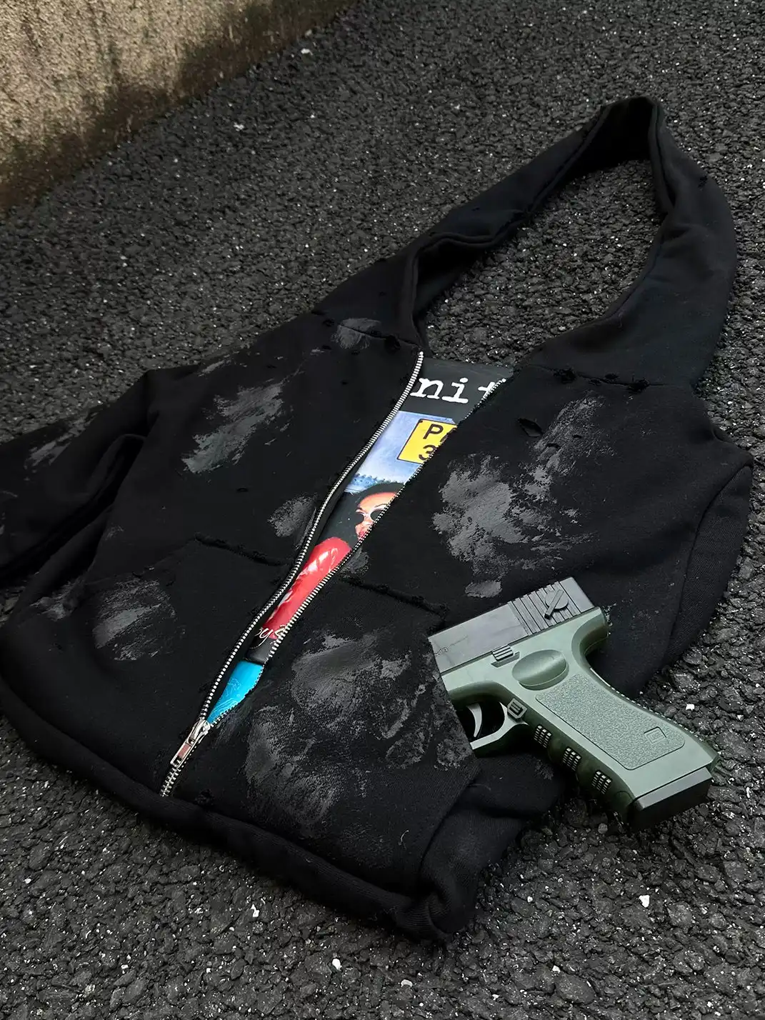 BR | Washed Vintage Sweat Fabric Soft Tote Bag