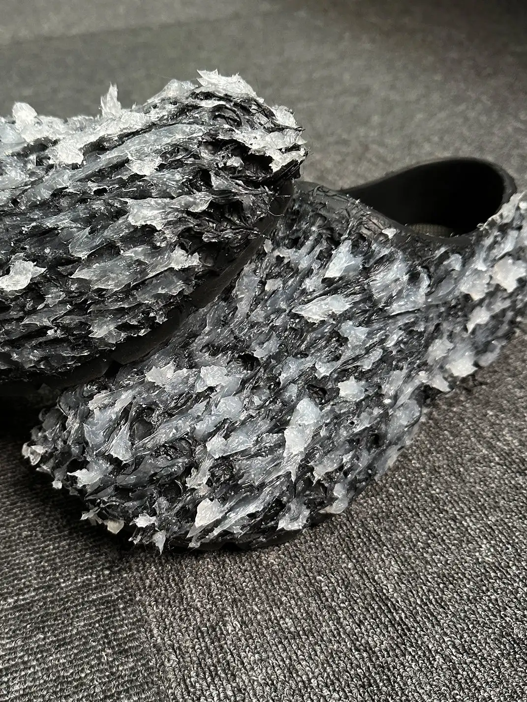 BR | Frost Stone Rough Surface Backless Thick Sole Clogs