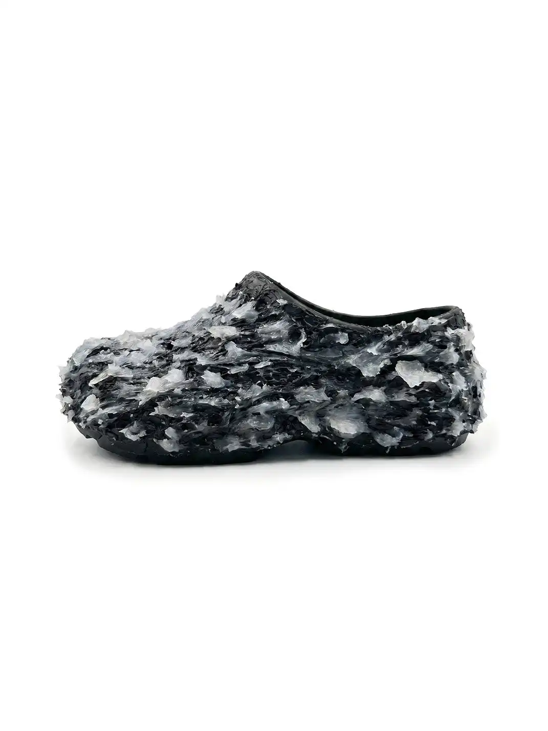 BR | Frost Stone Rough Surface Backless Thick Sole Clogs