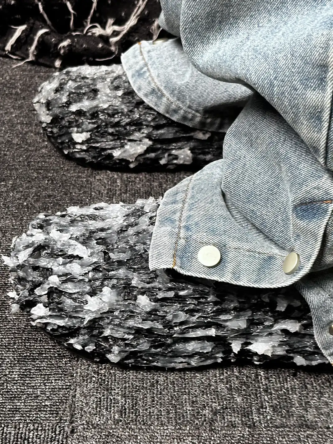 BR | Frost Stone Rough Surface Backless Thick Sole Clogs