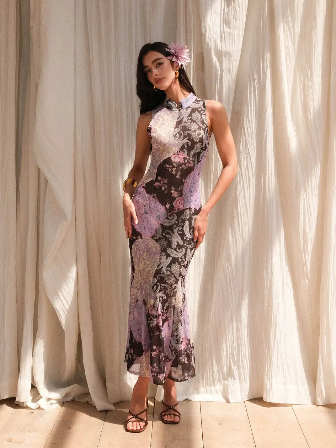 CAPPOW | Stretchy Slim Fit Mermaid Chinese Cheongsam Dress