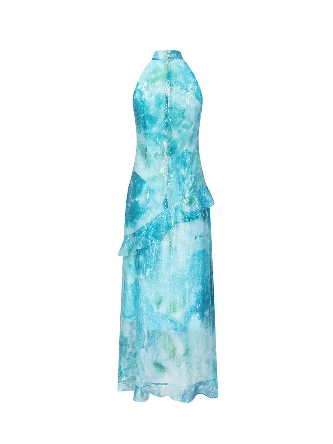 CAPPOW | Mint Sequin Ruffled Cheongsam